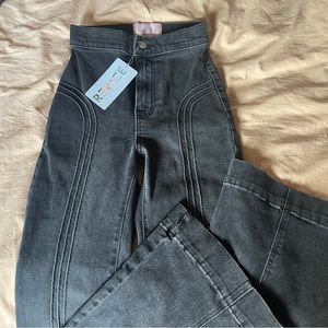 REVICE Rollergirl Denim Flares Jeans | Grey Disco Wash | Size 24